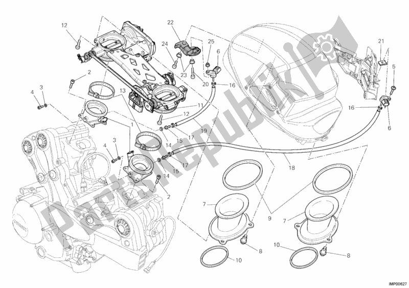 Wszystkie części do Korpus Przepustnicy Ducati Multistrada 1200 ABS 2011